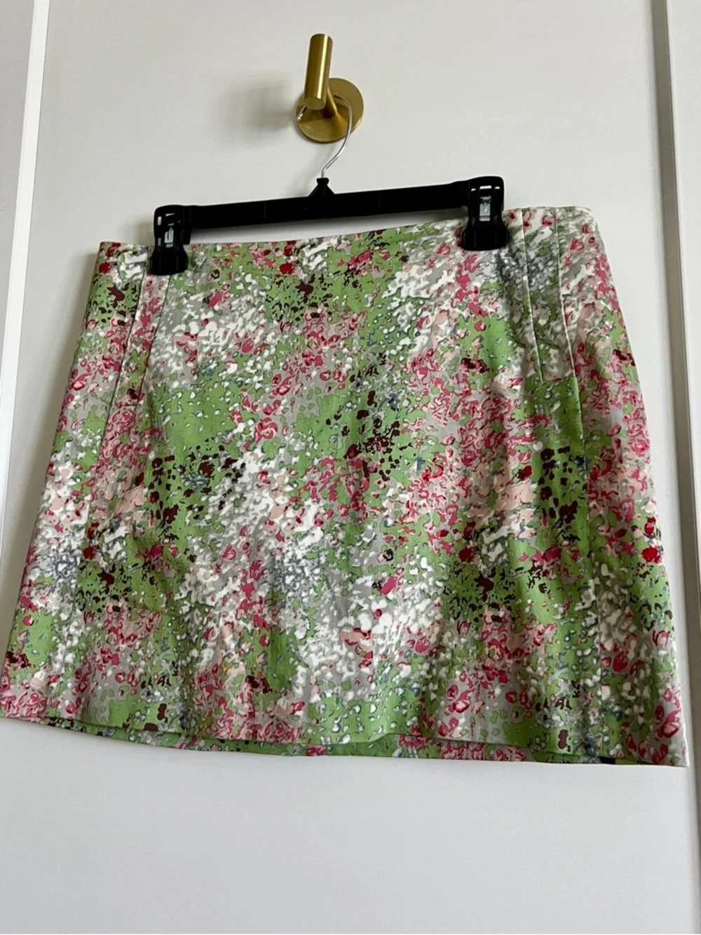 J. Crew Pink and Green Floral Mini Skirt